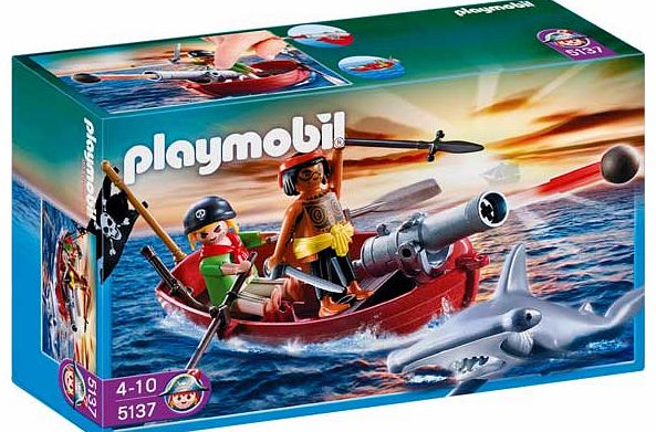 Playmobil 5137 Pirate Rowboat with Shark