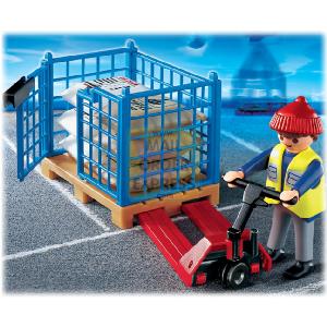 Cargo Harbour Dock Worker With Pallet