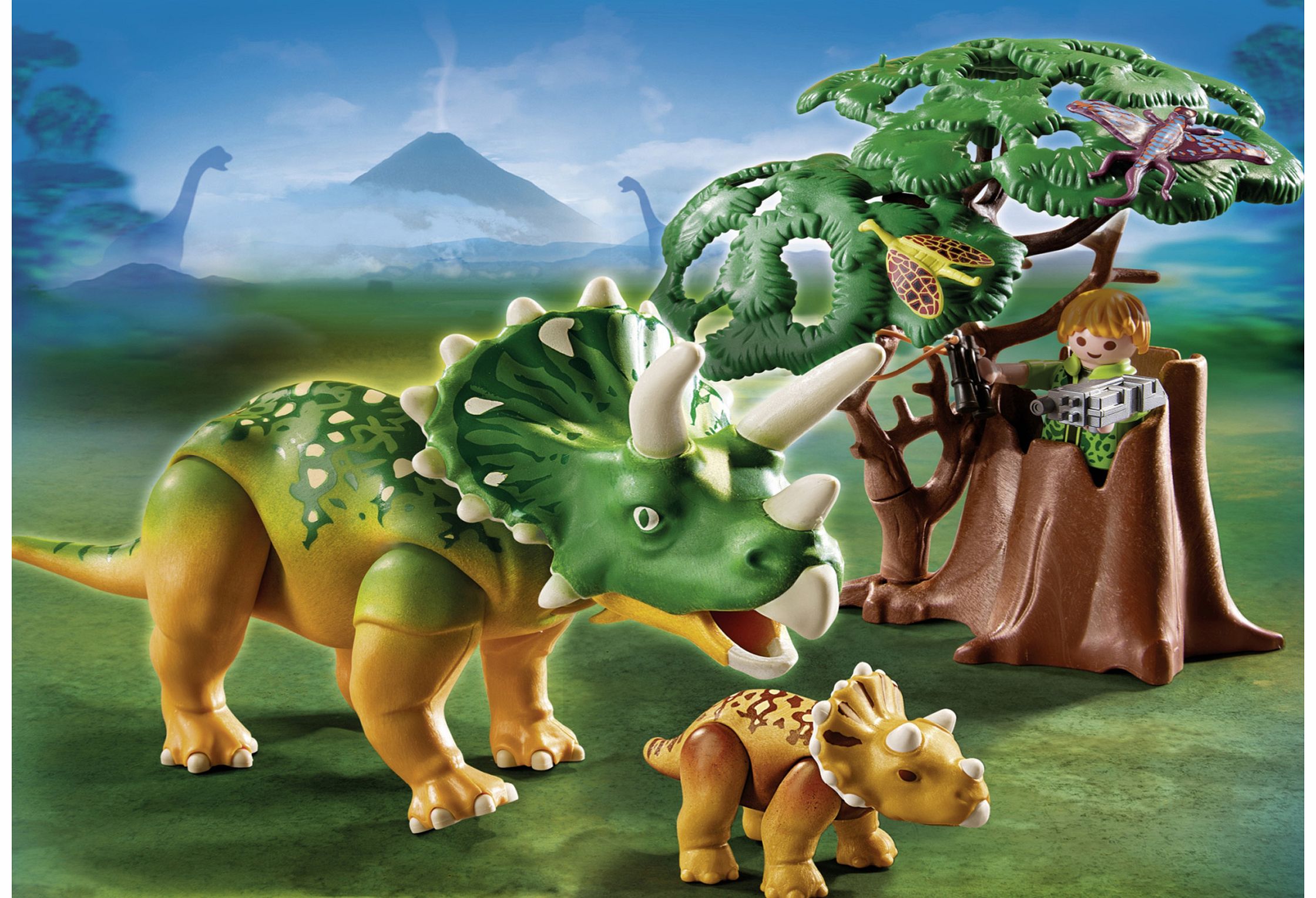 PLAYMOBIL Explorer And Triceratop With Baby 5234