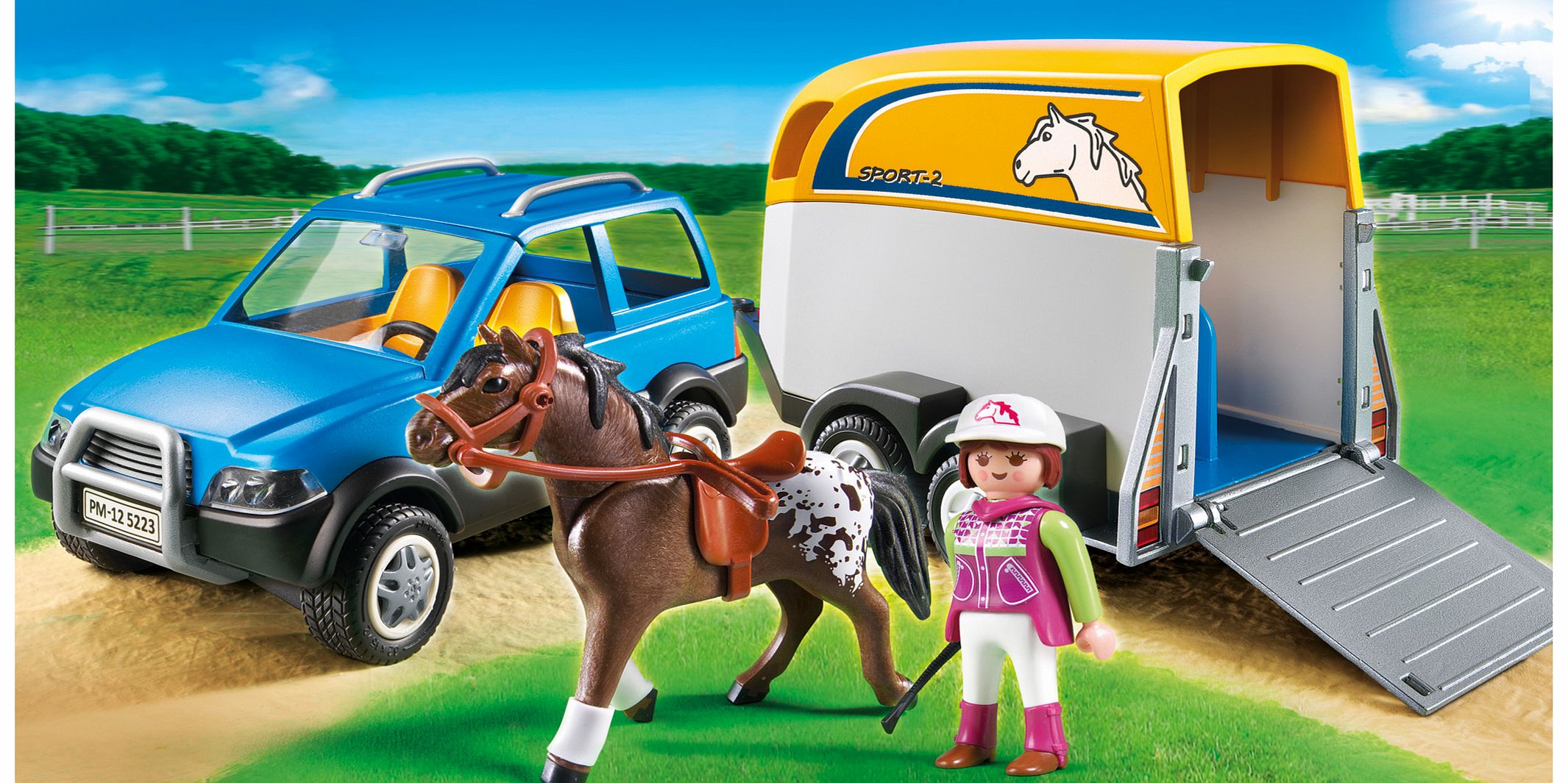 PLAYMOBIL SUV With Horse Trailer 5223