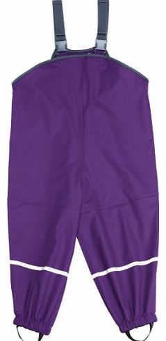 Playshoes Rain Dungarees Waterproofs Easy Fit Girls Trousers Purple 3-4 years