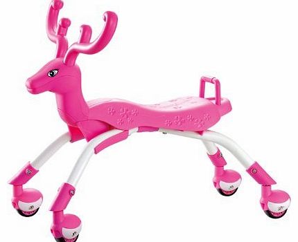 Playtech Logic Childrens Gliding Ride On Reindeer (3 years ) - Yellow, Pink (Deep Pink)