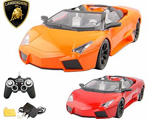 Playtech Logic PL9355 1:14 4 Wheel Drive Lamborghini Reventon Drift Racing Radio Remote Control Car - Rechargeable, Ready to Run, EP (Orange)