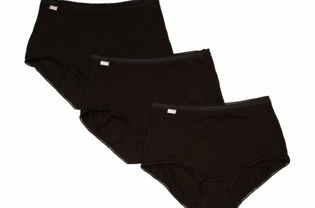 Playtex Cherish Maxi Brief 3 Pack High Rise Womens Knickers Black Size 14