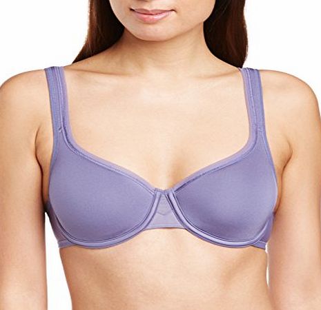 Playtex Womens Absolu Rounded Comfort Full Cup Plain Everyday Bra, Blue (Blue Ribbons), 34E
