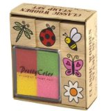 Playwrite Classic Wooden Mini Stamp Set - Bugs and Flower