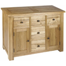Plum compact oak 5 drawer sideboard furniture