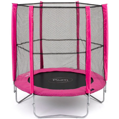 6ft Pink Trampoline and Enclosure