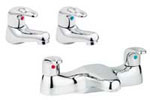 Plumbworld Como Bathroom Tap Pack 3 - Basin Taps and Bath Filler