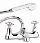 Plumbworld Cross Head Deck Bath Shower Mixer Tap