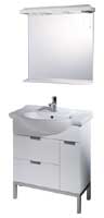 Plumbworld h3o 700mm Freestanding Unit with Mirror and Canopy White