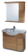 Plumbworld h3o 800mm Wall Hung Unit with Mirror and Canopy Oak