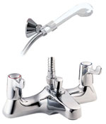 Plumbworld Lever Action Deck Bath Shower Mixer Tap and Kit