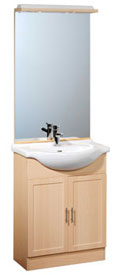 Plumbworld Meridian 620mm Beech Unit with Basin