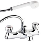 Plumbworld Profile Deck Bath Shower Mixer Tap and Kit Chrome