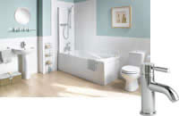 Sorrento 1 Taphole Bathroom Suite with Avus Taps