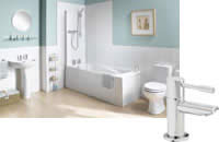 Plumbworld Sorrento 2 Taphole Bathroom Suite with Valencia Taps and Whirlpool Bath
