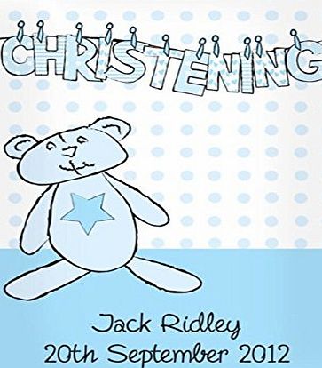 Pmc - Personalised Cards Personalised Boy Christening Wash Line Card