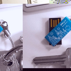 8GB Micro Attache City USB Flash Drive - Blue