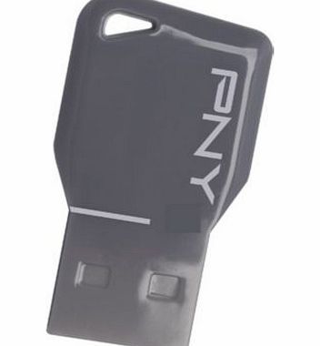 Pny Key Attach 16 GB USB 2.0 Flash Drive - Grey