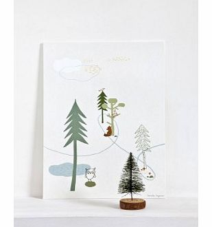 Poisson Bulle Bear Poster - beige - Camilla Engman