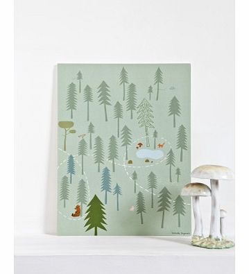 Poisson Bulle Evergreen tree poster - green - Camille Engman