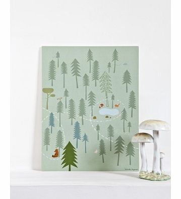 Poisson Bulle Evergreen tree poster - green - Camille Engman