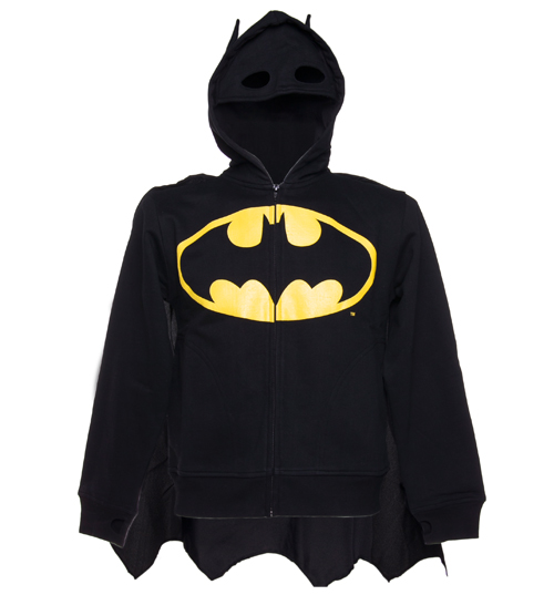 Mens Batman Caped Costume Hoodie with Mask