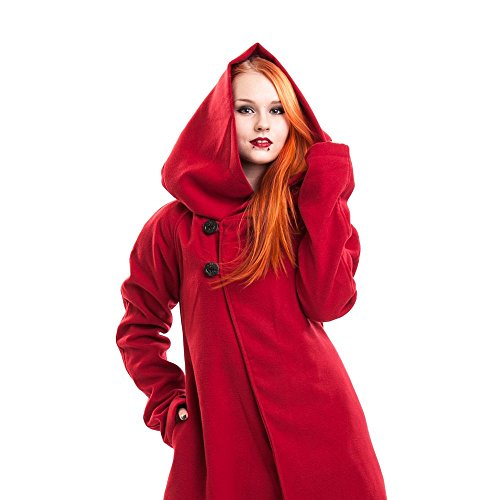 RED RIDING COAT RED Size XL UK 16 Alternative emo goth punk osiris fashion Ladies New Sealed with tags