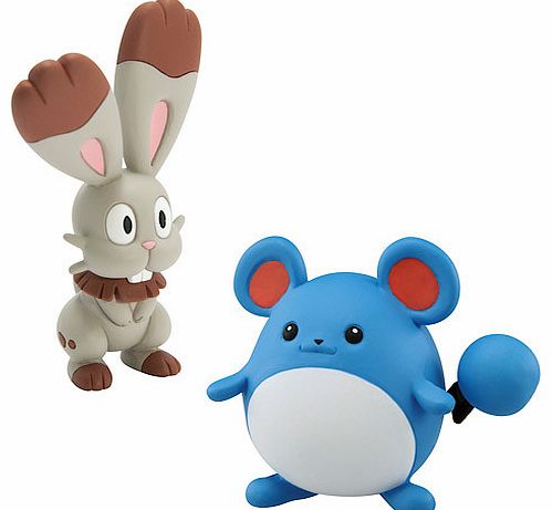 Pokemon XY Double Figure Pack - Bunnelby vs Marill