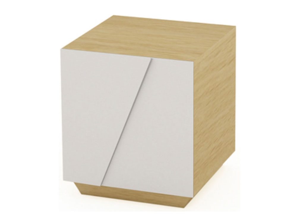 White/Oak Bedside Cabinet/Side Table -