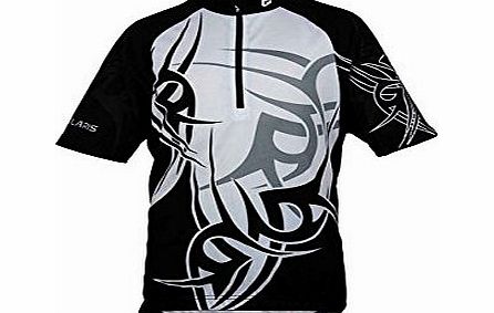 Polaris Tuareg Short Sleeved Kids Cycling Jersey - Black/White, Large