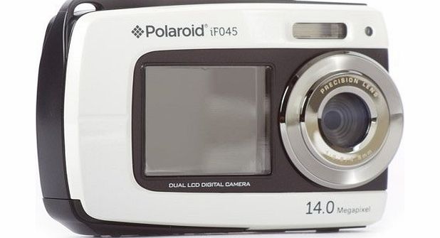 Polaroid IF045 14 Megapixel Waterproof Dual Screen Digital Camera - White (14MP, 2 Screens, Waterproof to 3 Metres 2.7`` Screen)