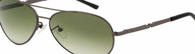 Police Gun Metal Aviator with Green Gradient Lens