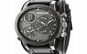 Police Mens Anaconda Black Leather Strap Watch