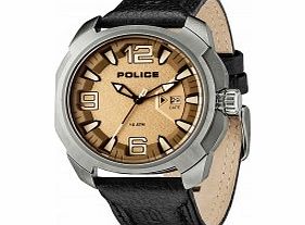 Police Mens Brown Texas Watch