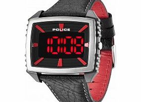 Police Mens Countdown Red and Black Leather
