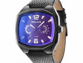 Police Mens Fairplay Black Leather Strap Watch