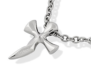 police Stainless Steel Cross and Chain 019811