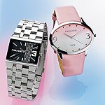 Womens Graduated Pink Dial & Strap Watch