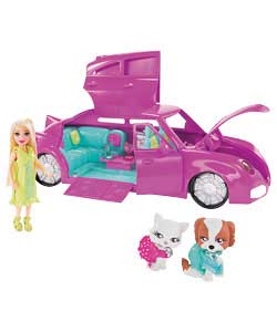 polly pocket Sparklin; Pets Loveable Limo Playset
