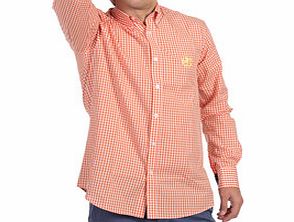 Polo Club Original Orange checked pure cotton Oxford shirt