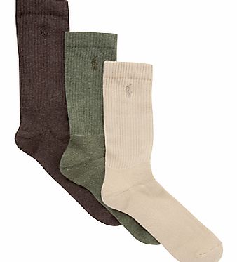 Polo Ralph Lauren Classic Crew Socks, Pack of 3,