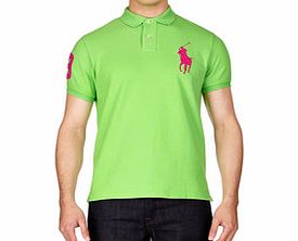 Green and pink pure cotton polo shirt