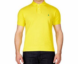 Yellow and green pure cotton polo shirt