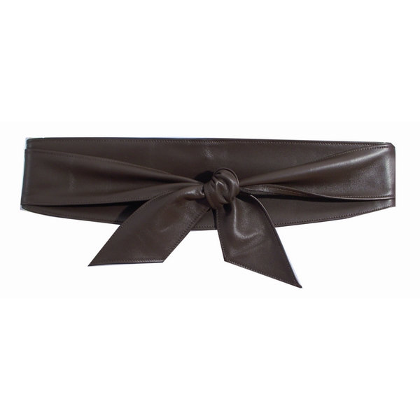 Poltsa Brown Lamb Skin Wraparound Belt by