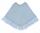 Crew Neck Poncho - Plain / Pale Blue