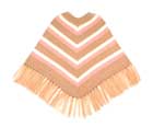 Crew Neck Poncho - Stripe /Pink Beige