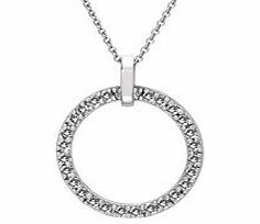 Ponte Povello Sterling silver zirconia hoop pendant