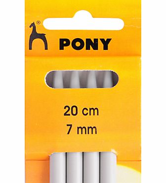 Pony 20cm Knitting Needles, 7mm, Pack of 4